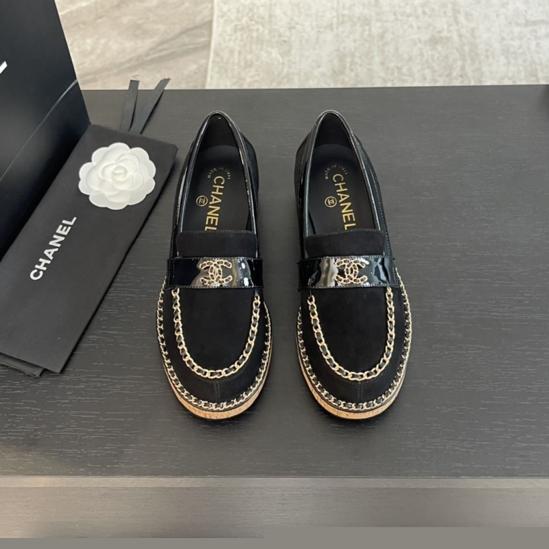 Ch*el leather shoes